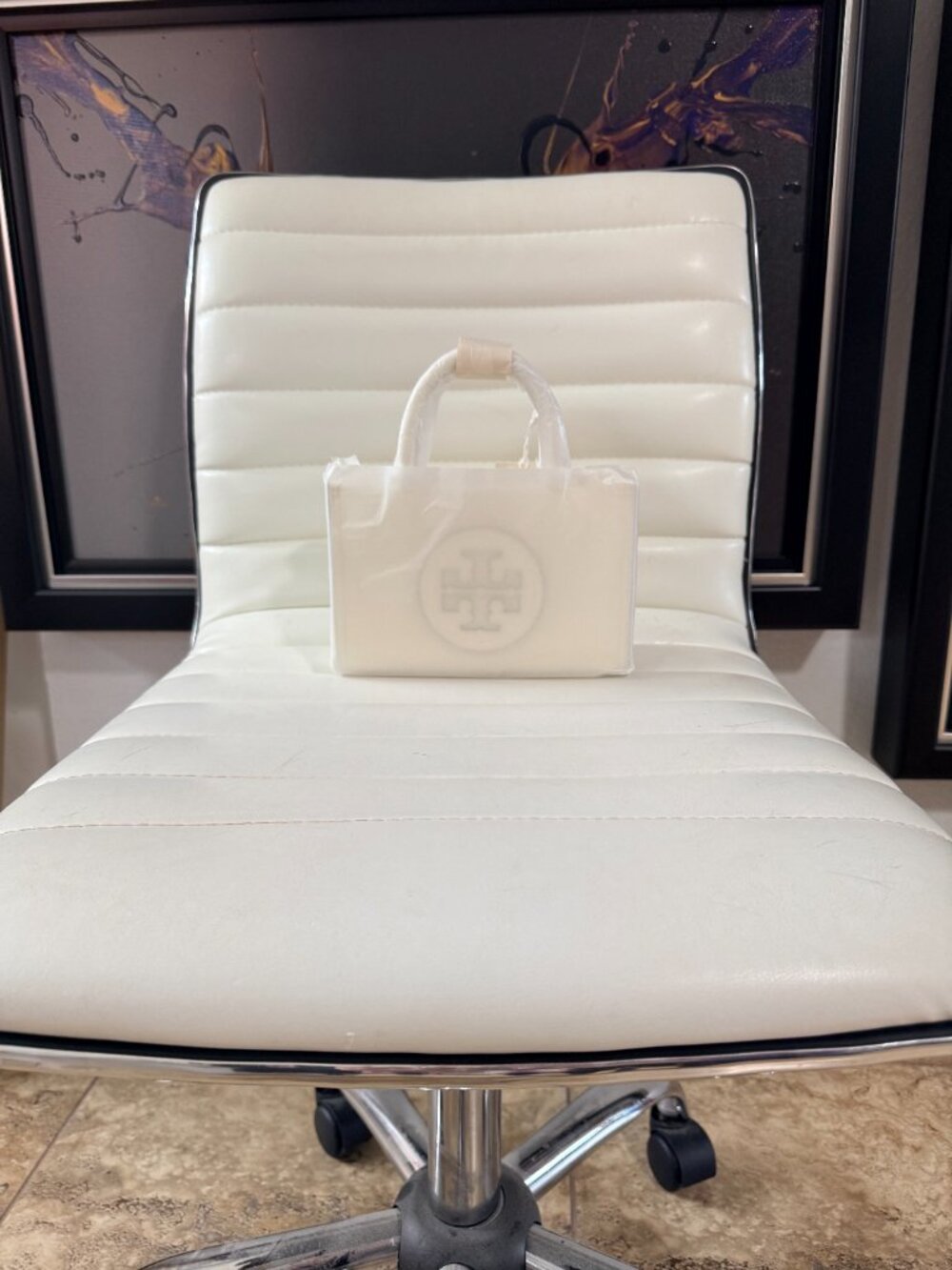 NWT Tory Burch SMALL ELLA BIO TOTE - Warm White 2-WAY - Picture 11 of 13